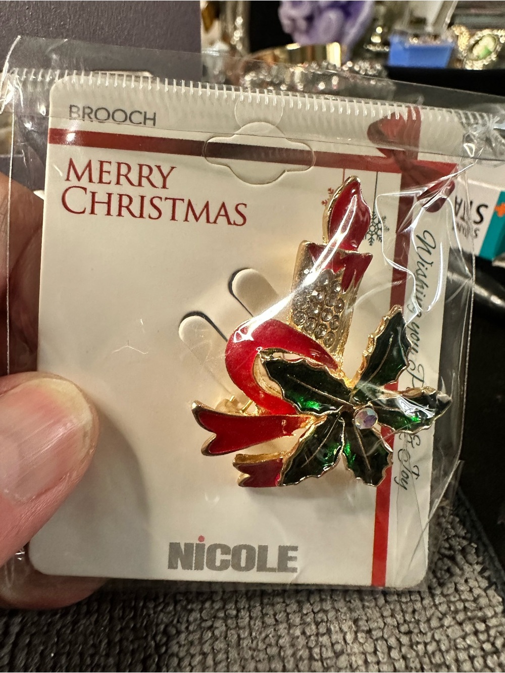 Brooch Merry Christmas Nicole candle brooch